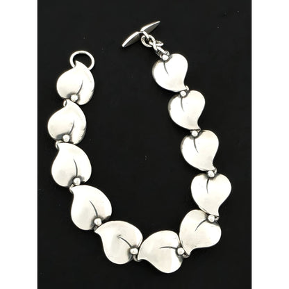 Niels Erik From of Denmark Sterling Flora Fauna Link Bracelet Circa 1940s/1950s