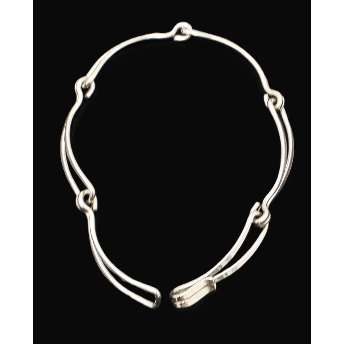Retired Designer Ed Levin Sterling Silver 2 Tier Bar Link Hook Bracelet 1980s