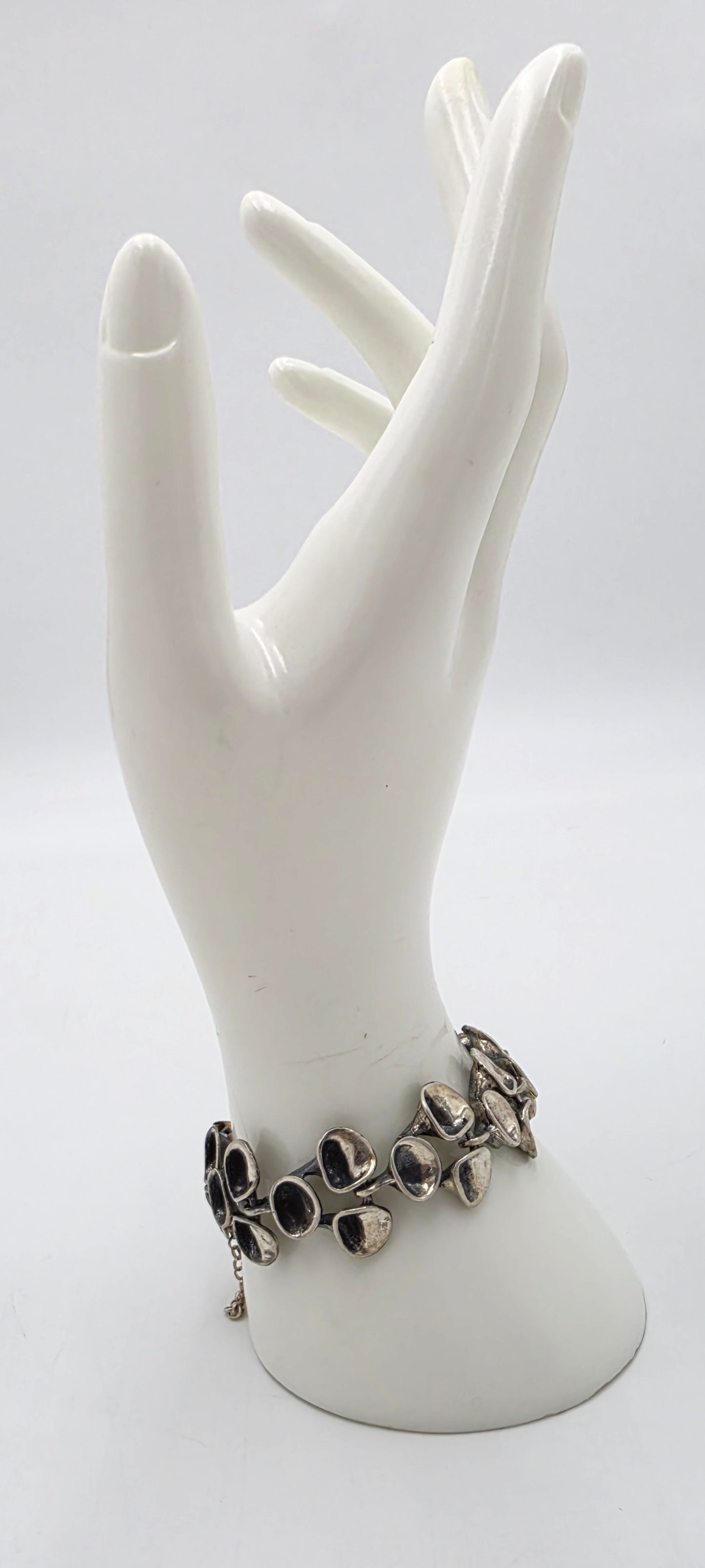 Rare Valon Kulta Hopea Valo-Koru Finland Bracelet en mousse de renne en argent sterling 1972