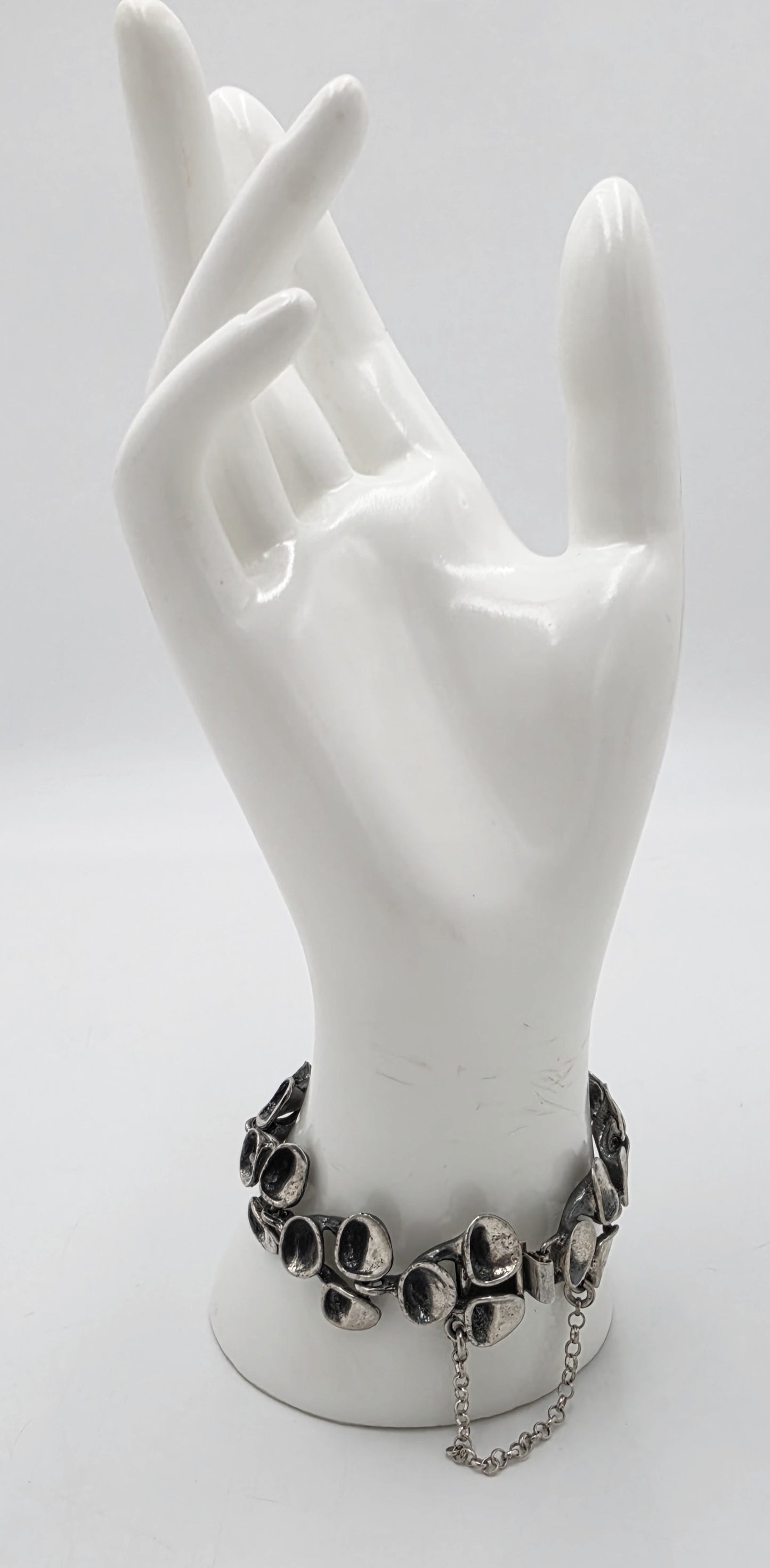 Rare Valon Kulta Hopea Valo-Koru Finland Bracelet en mousse de renne en argent sterling 1972