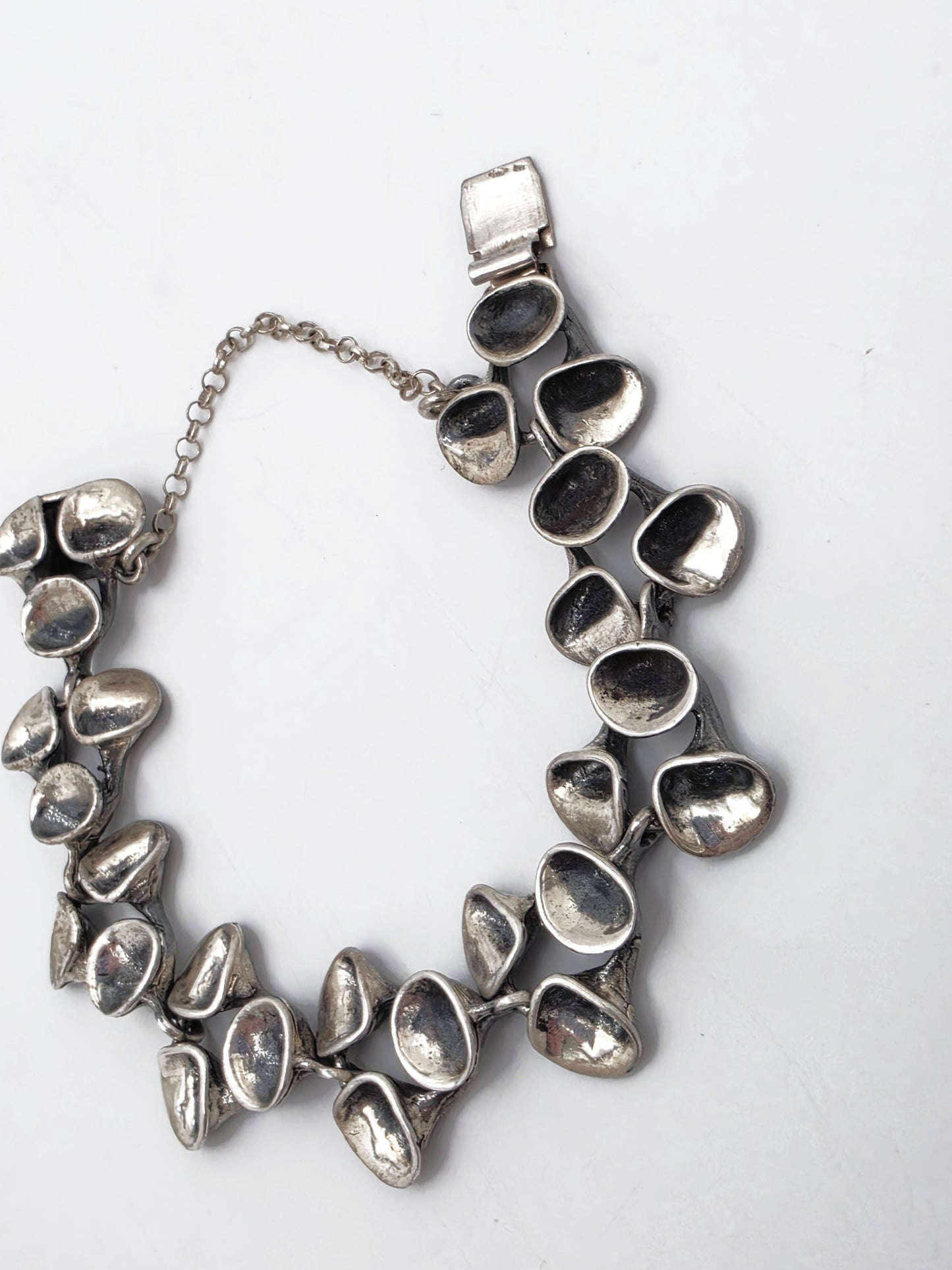 Rare Valon Kulta Hopea Valo-Koru Finland Bracelet en mousse de renne en argent sterling 1972