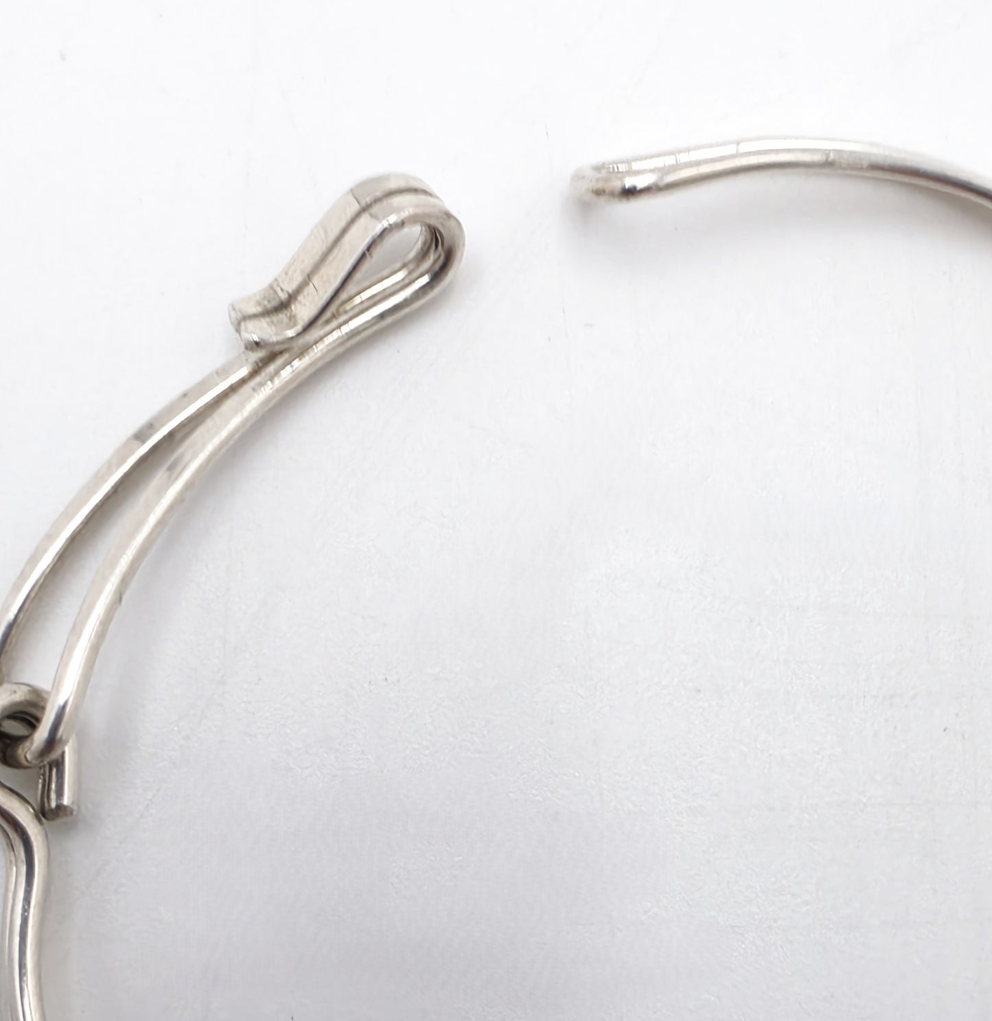 Designer Ed Levin Sterling Sølv Armbånd med 2 Lag og Led, 1980'erne