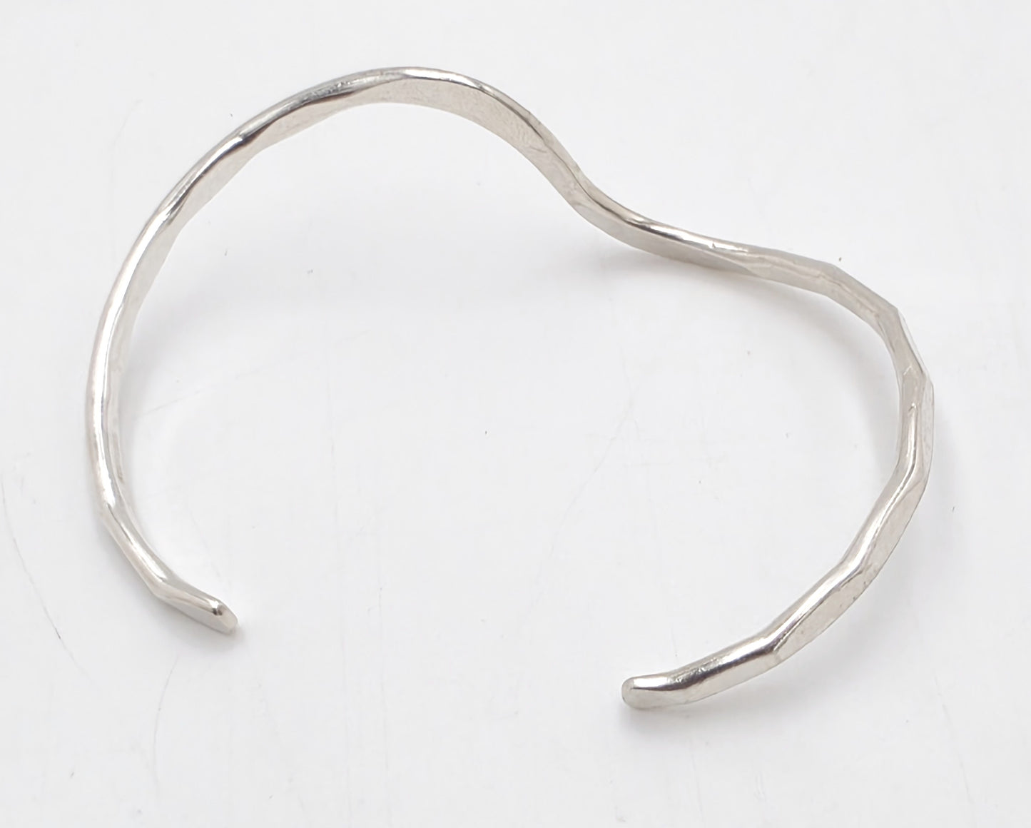 Iconic Designer Stinn Sterling Abstract Modernist Hammered Cuff Rare 1980s