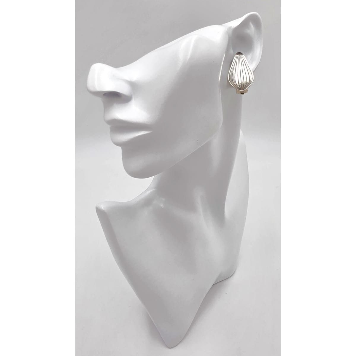 Superb Anton Michelsen Denmark Sterling Scandi Modernist Earrings 1950s, alternate product view 2