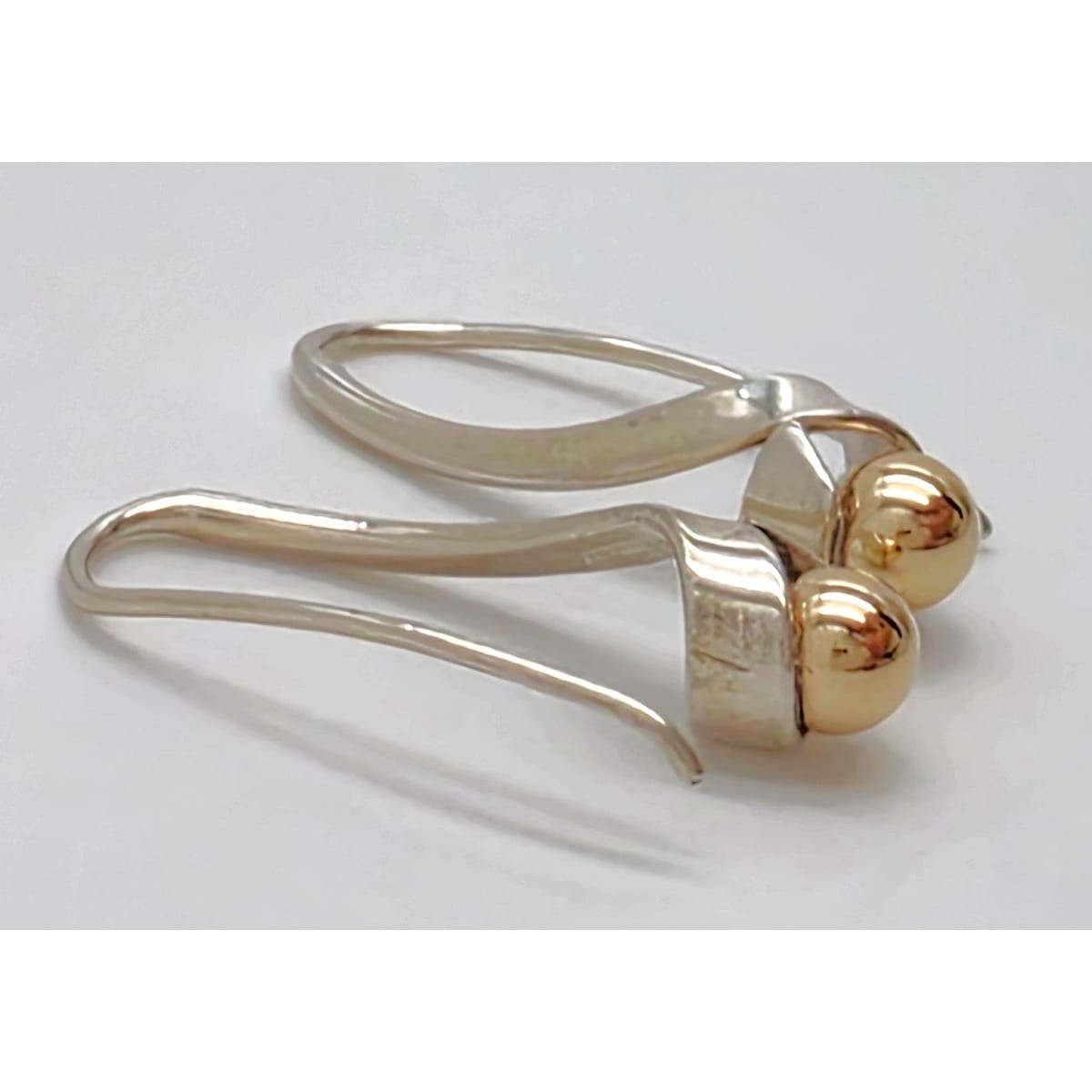 Ikonisk Designer Ed Levin Modernistiske Øreringe i Sterling Sølv + 14K Guld Fra Ca. 1980/90&