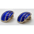 David Andersen Norway Sterling & Blue Guilloche Enamel Modernist Earrings 1950s