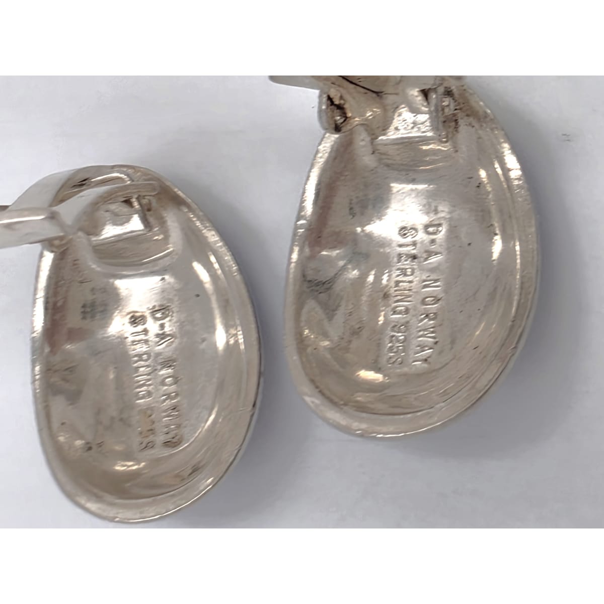 David Andersen Norway Sterling &amp; Blue Guilloche Enamel Modernist Earrings 1950s, alternate product view 5