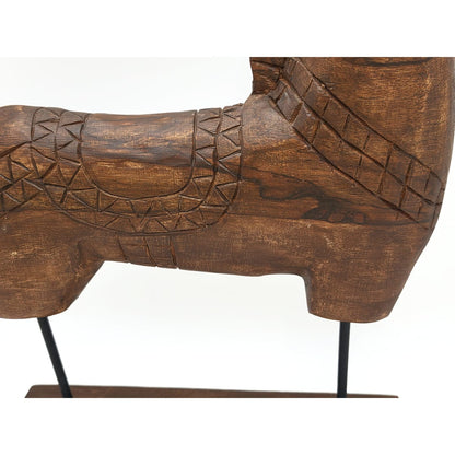 Tall Rustic Scandinavian Nordic Style Carved Solid Wood Folk Art Horse Sculpture, alternate product view 3