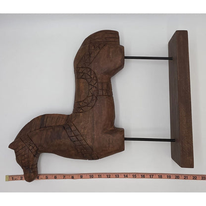 Tall Rustic Scandinavian Nordic Style Carved Solid Wood Folk Art Horse Sculpture, alternate product view 10
