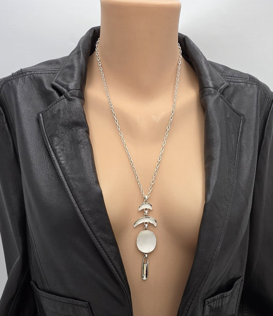 Vintage RLM Robert Lee Morris Sterling Modernist Articulated Pendant Necklace
