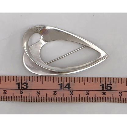Vintage Sterling Abstract Modernist Sculptural Openwork 3D Statement Brooch, alternate product view 6