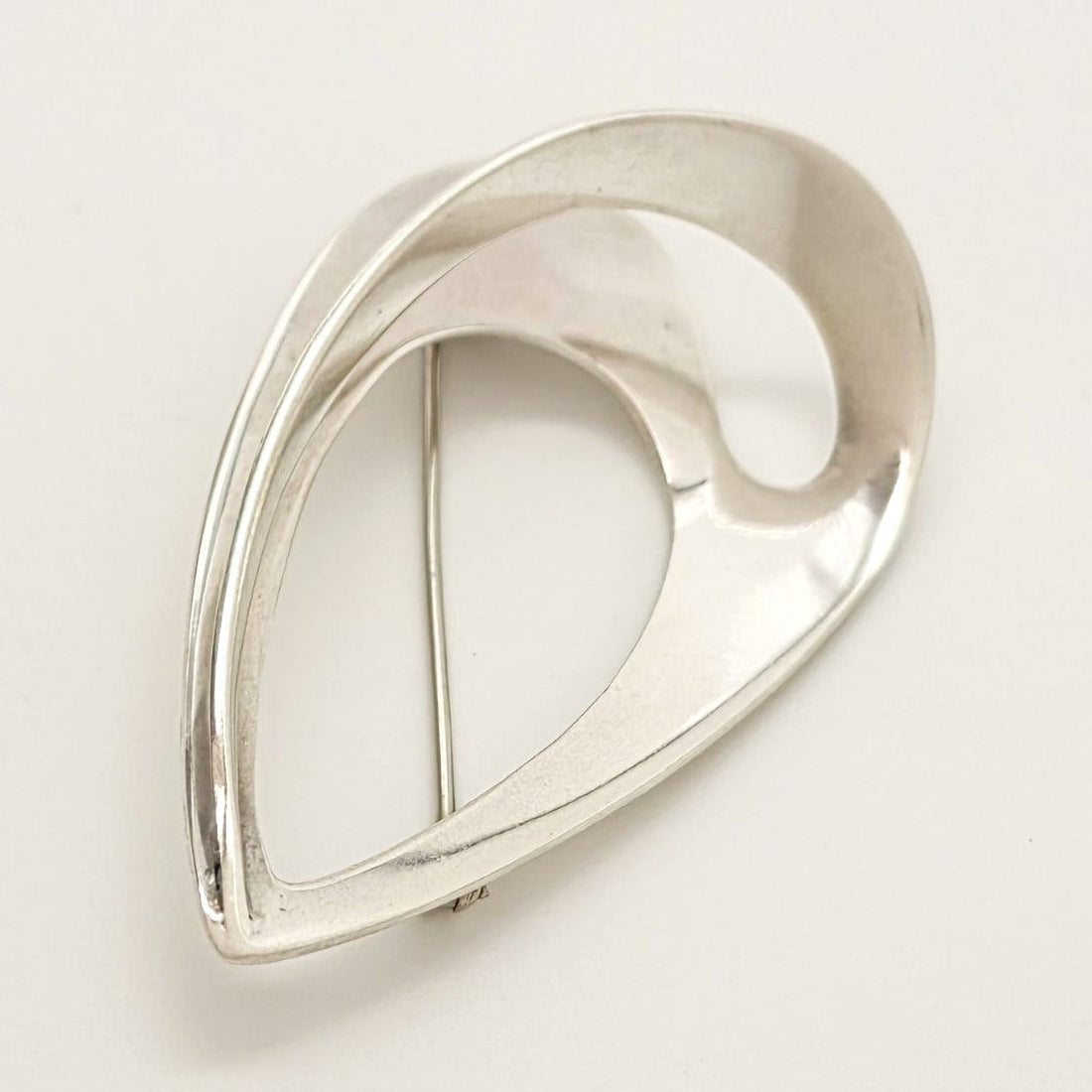 Vintage Sterling Abstract Modernist Sculptural Openwork 3D Statement Brooch