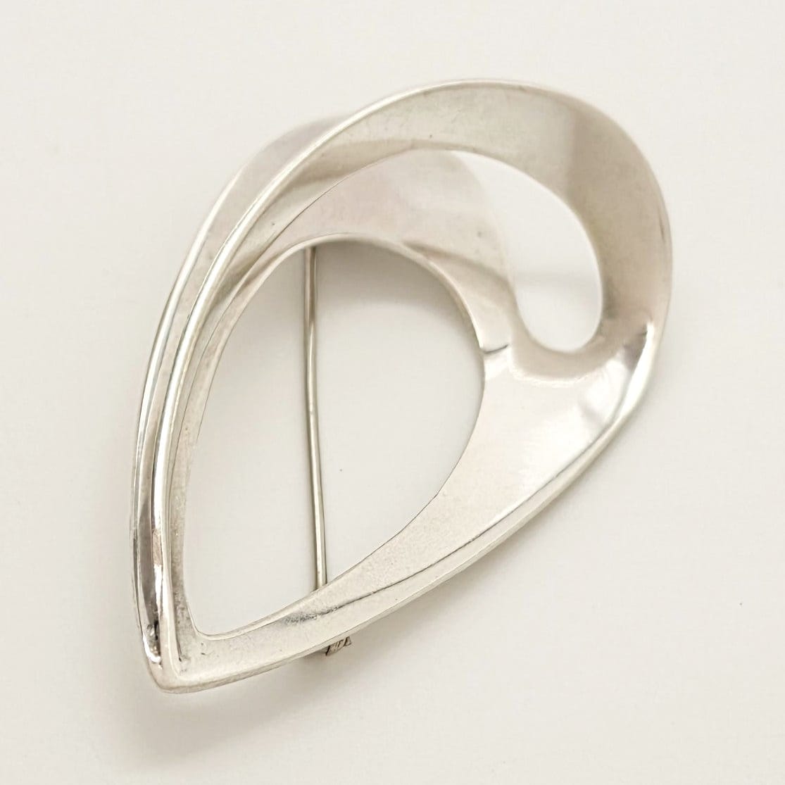 Vintage Sterling Abstract Modernist Sculptural Openwork 3D Statement Brooch