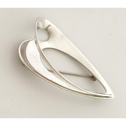 Vintage Sterling Abstract Modernist Sculptural Openwork 3D Statement Brooch, alternate product view 4