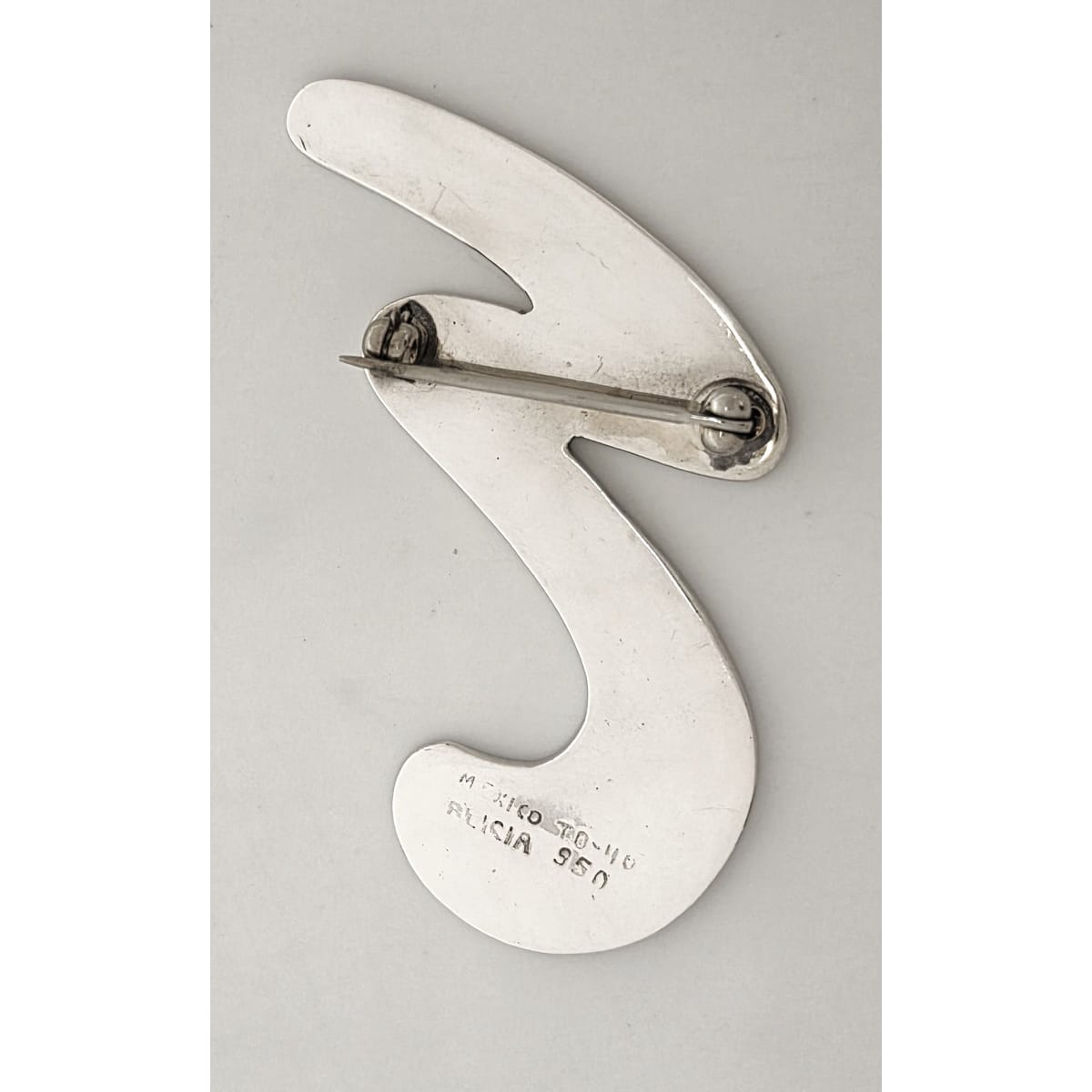 Superb Alicia Taxco 950 Sterling Modernist Large Statement Brooch Circa 1980s, alternate product view 5