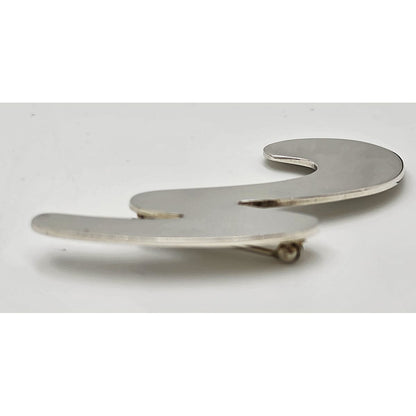 Superb Alicia Taxco 950 Sterling Modernist Large Statement Brooch Circa 1980s, alternate product view 4