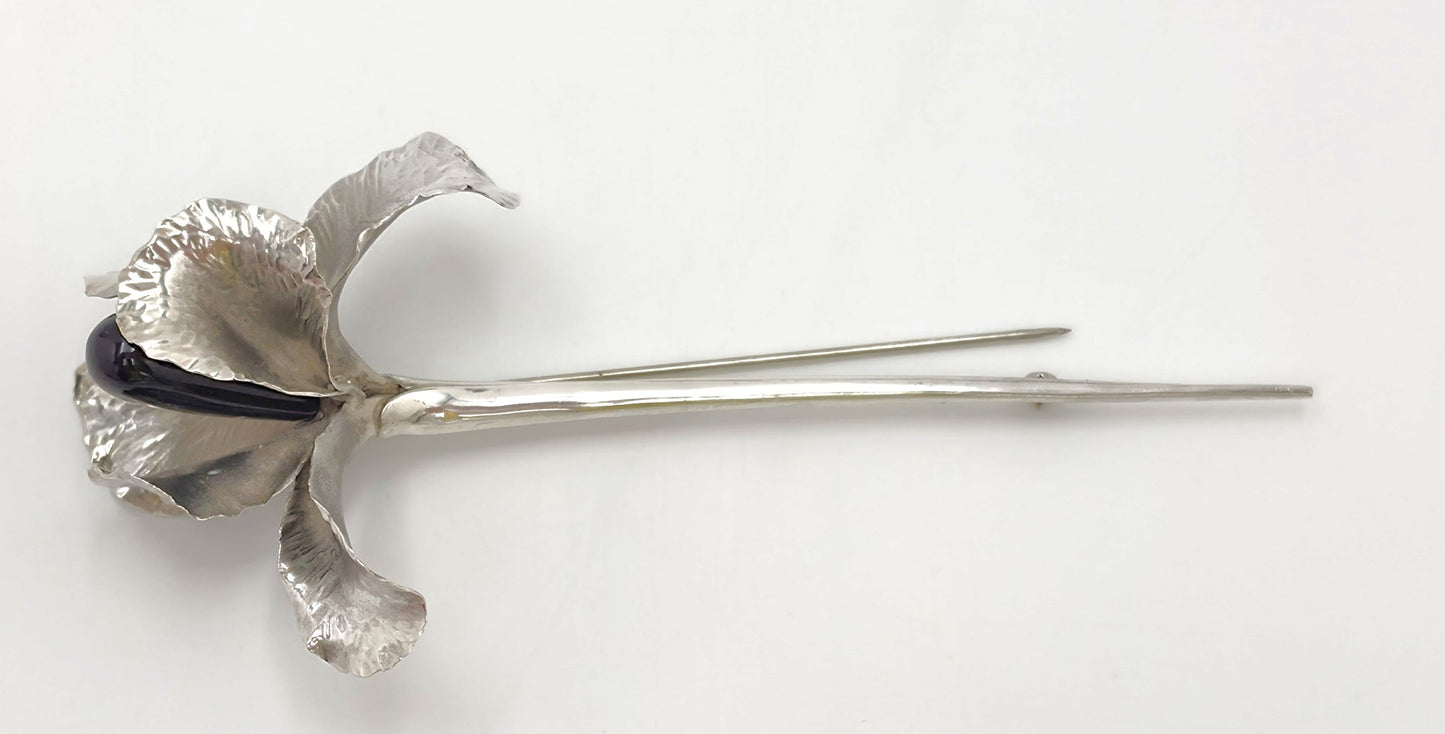 Fabelaktig Georg Jensen Sterling Emalje Koppel Biomorfisk #306 Brosje 1940-tallet