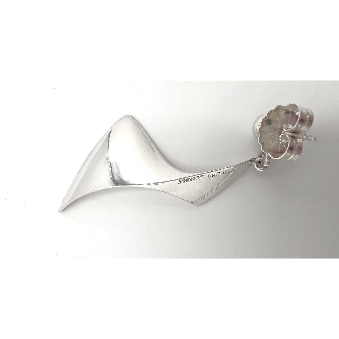 MEGET SJÆLDEN Russell Secrest Sterling Modernist Lang Dråbe Dingle Ørering 1960&