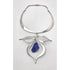 VTG Artisan Sterling Silver Lapis Lazuli Sculptural Modernist Collar Necklace