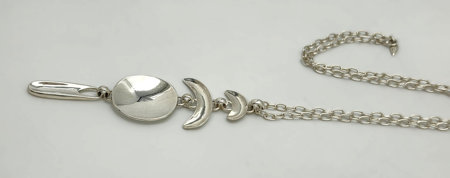 Vintage RLM Robert Lee Morris Sterling Modernist Articulated Pendant Necklace