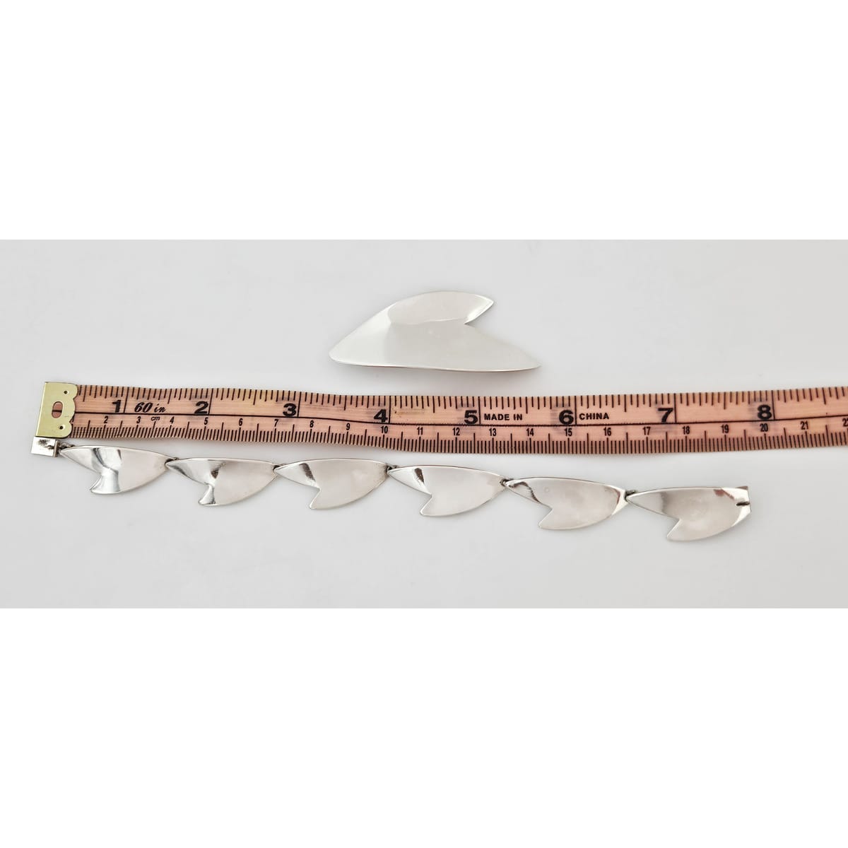 Arne Johansen Denmark Abstract Modernist Sterling Bracelet Brooch Set 1960s, alternate product view 7