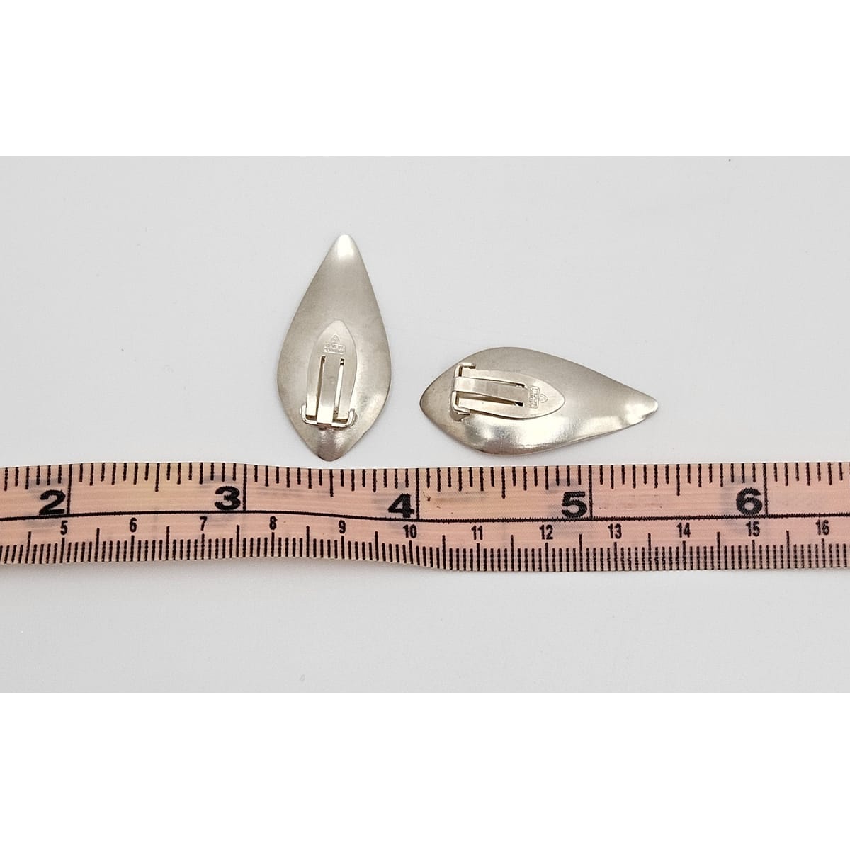 Superb Anton Michelsen Denmark Sterling Scandi Modernist Earrings 1950s, alternate product view 6