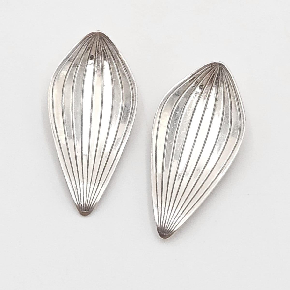 Superb Anton Michelsen Denmark Sterling Scandi Modernist Earrings 1950s