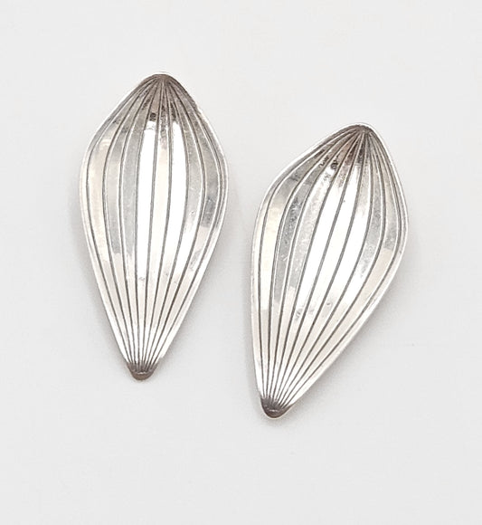 Superbes Boucles d'Oreilles Modernistes Scandinaves Anton Michelsen Danemark en Argent Sterling Années 1950