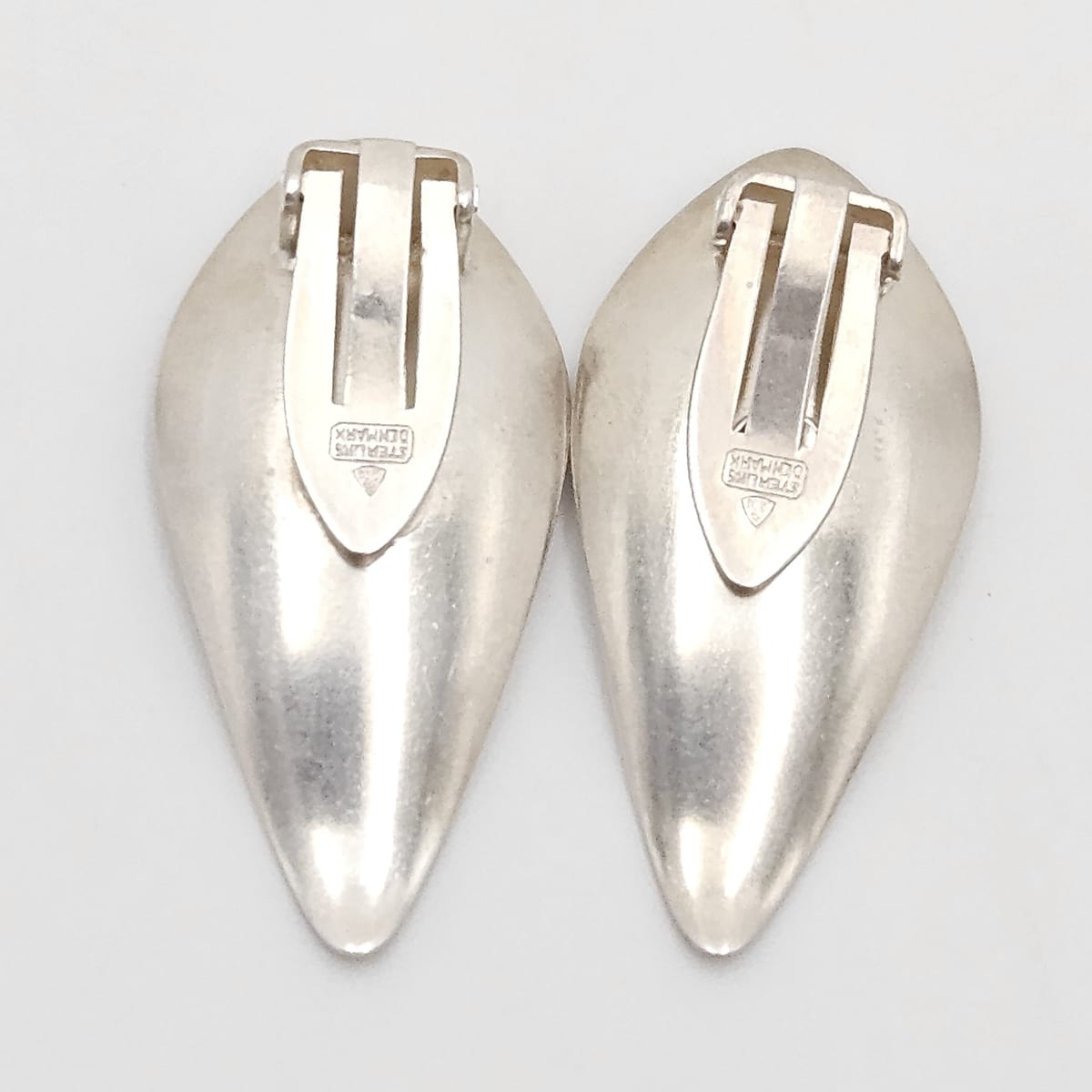 Superb Anton Michelsen Denmark Sterling Scandi Modernist Earrings 1950s, alternate product view 5