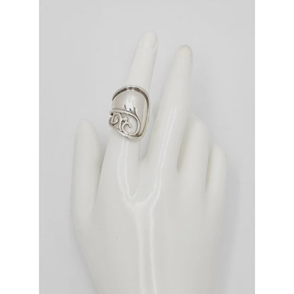 Danish Designer Janina Nielsen Abstract Mod Sterling Silver Cuff Ring C. 1980s, alternate product view 3