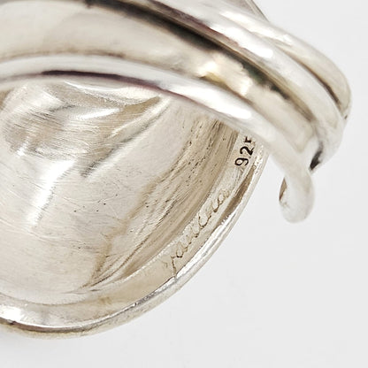 Danish Designer Janina Nielsen Abstract Mod Sterling Silver Cuff Ring C. 1980s, alternate product view 4