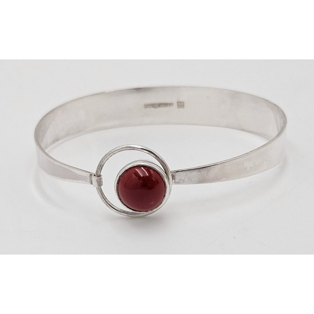 Sjældent Hanasberg Kaunis Koru Sterling Karneol Modernist Armbånd 1975