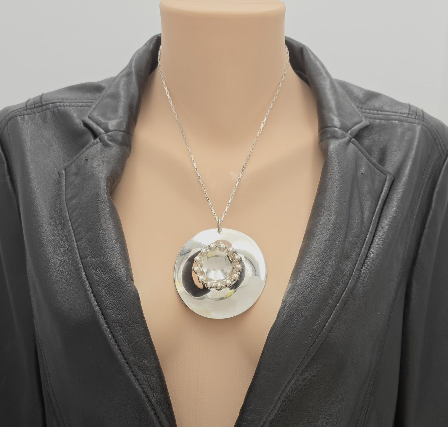 Rare Owe Johansson Sweden Finland Sterling XL Statement Necklace 1960/70s