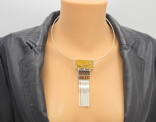 **Collier pendentif moderniste en argent sterling Keith Harryman**