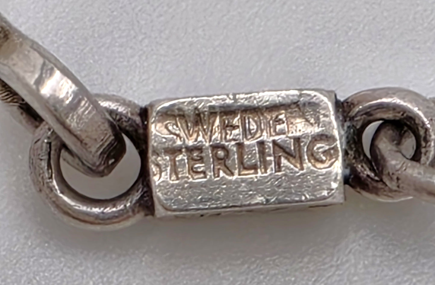 Vintage Birgitta Holmgren Sverige 925SS Modernistisk Blomster Halskæde Vedhæng