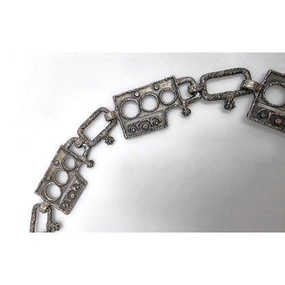 Superb Guy Vidal Abstract Brutalist Links SP Pewter Belt or XL Necklace 60/70s, alternate product view 6