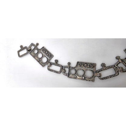 Superb Guy Vidal Abstract Brutalist Links SP Pewter Belt or XL Necklace 60/70s, alternate product view 7