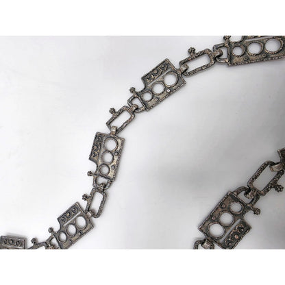 Superb Guy Vidal Abstract Brutalist Links SP Pewter Belt or XL Necklace 60/70s, alternate product view 8