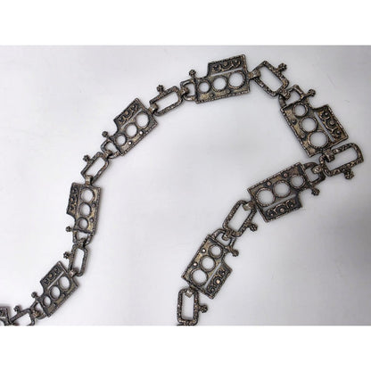 Superb Guy Vidal Abstract Brutalist Links SP Pewter Belt or XL Necklace 60/70s, alternate product view 9