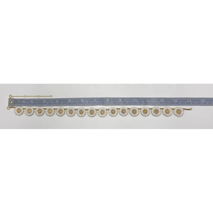 Anton Michelsen Denmark Sterling Enamel Marguerite Daisy Necklace 1940s, alternate product view 8