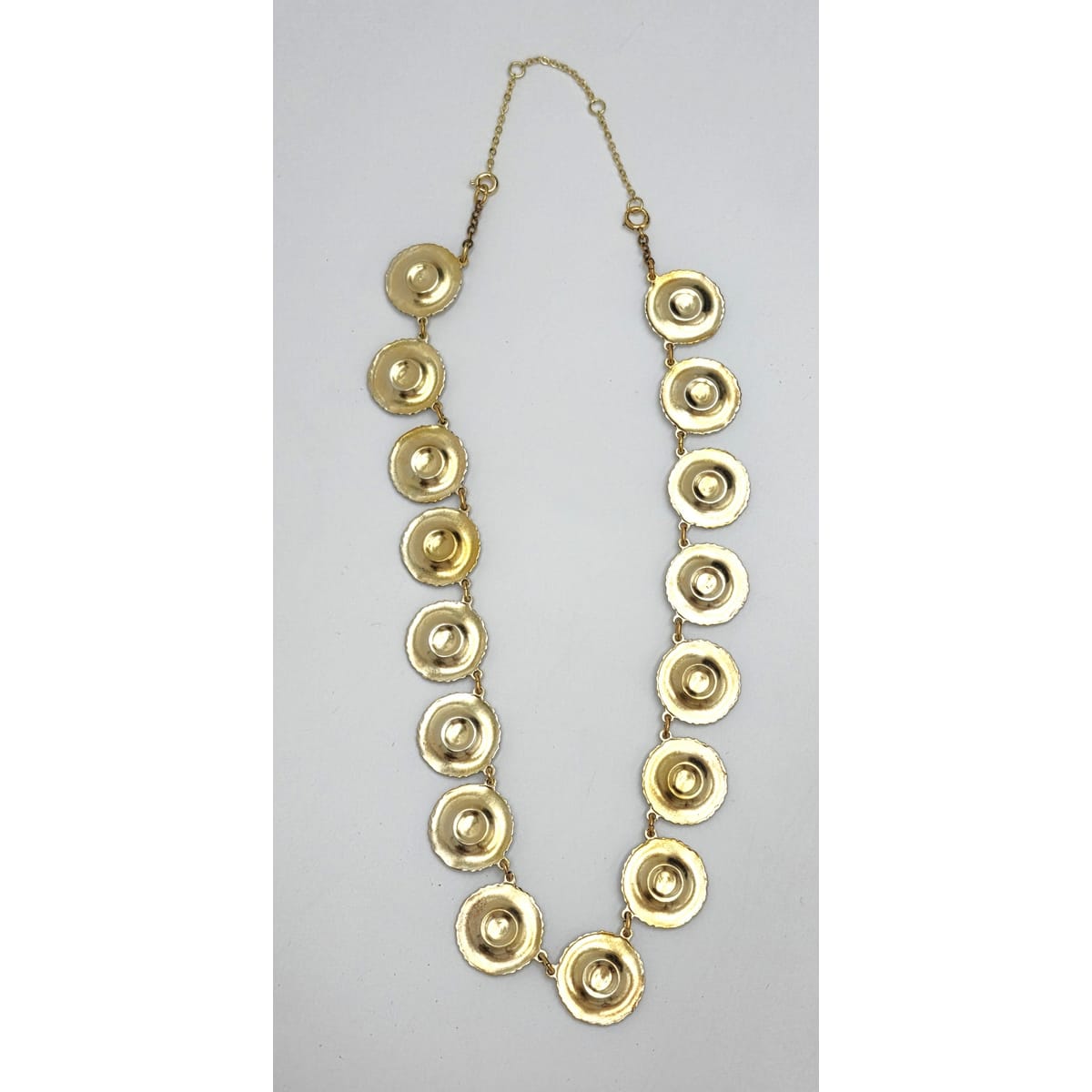 Anton Michelsen Denmark Sterling Enamel Marguerite Daisy Necklace 1940s, alternate product view 6