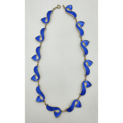 Ivar Holth Norway Sterling Enamel Retro Modernist RARE Necklace 1940&