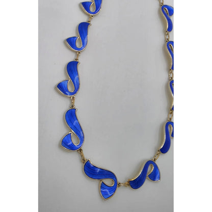 Ivar Holth Norway Sterling Enamel Retro Modernist RARE Necklace 1940&