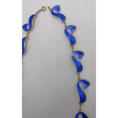 Ivar Holth Norway Sterling Enamel Retro Modernist RARE Necklace 1940&
