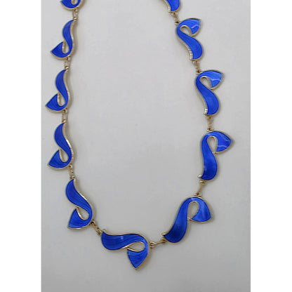 Ivar Holth Norway Sterling Enamel Retro Modernist RARE Necklace 1940&