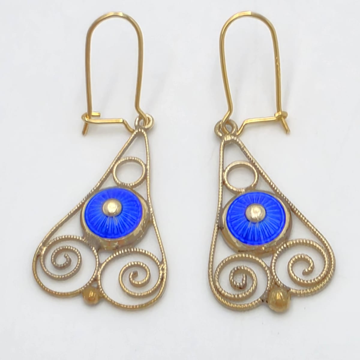 Rare Aksel Holmsen Norway Sterling Guilloche Enamel Earrings Circa 1920/30s, alternate product view 5