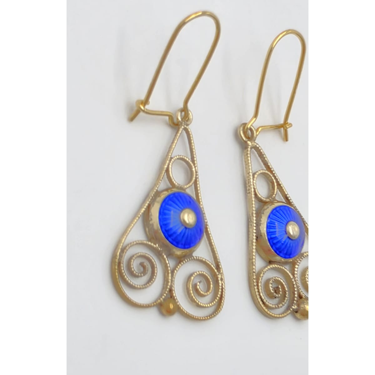 Rare Aksel Holmsen Norway Sterling Guilloche Enamel Earrings Circa 1920/30s, alternate product view 6
