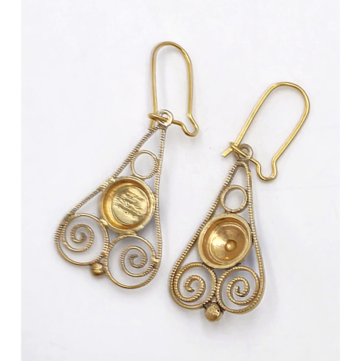 Rare Aksel Holmsen Norway Sterling Guilloche Enamel Earrings Circa 1920/30s, alternate product view 8