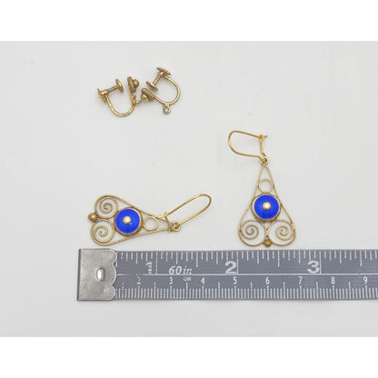 Rare Aksel Holmsen Norway Sterling Guilloche Enamel Earrings Circa 1920/30s, alternate product view 10