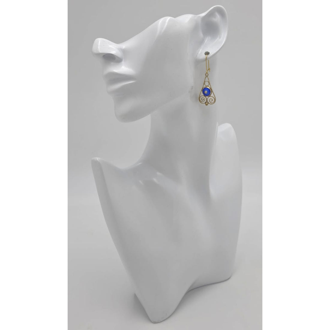 Rare Aksel Holmsen Norway Sterling Guilloche Enamel Earrings Circa 1920/30s, alternate product view 2